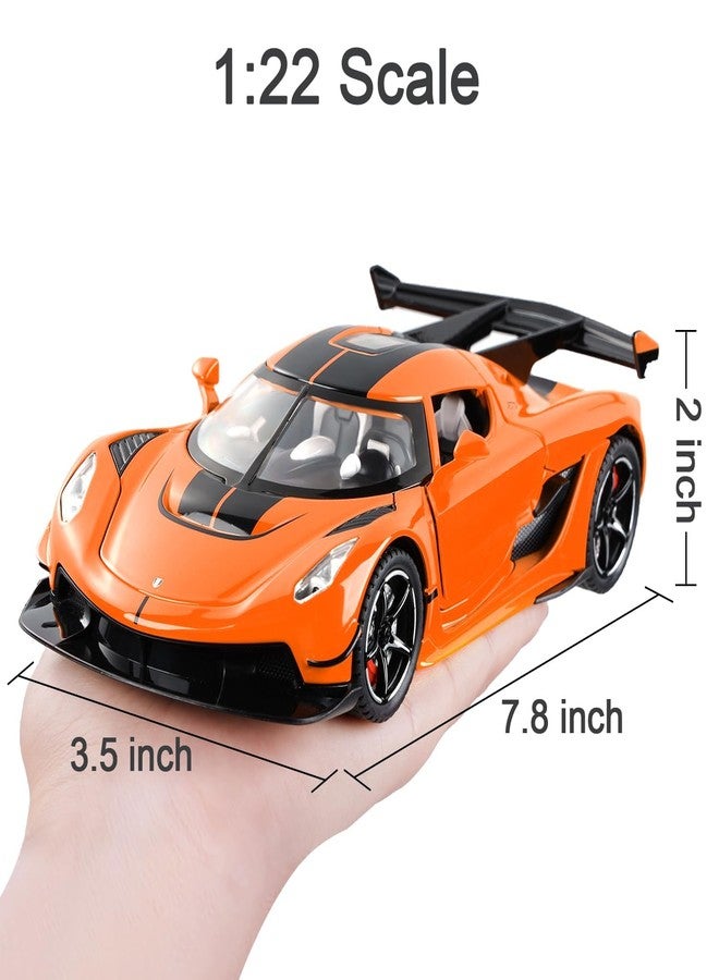 سيارات ألعاب KEXXA للأطفال 1/22 سيارات ألعاب معدنية مصبوبة من Koenigsegg Jesko (برتقالي) - Image 3